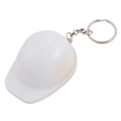 Picture of HARD HAT BOTTLE OPENER AND KEYRING CHAIN in White