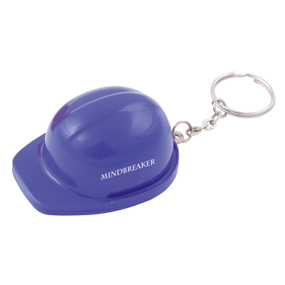 Picture of HARD HAT BOTTLE OPENER AND KEYRING CHAIN in Blue.