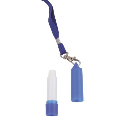 Picture of LIP BALM with Plain Lanyard in Blue