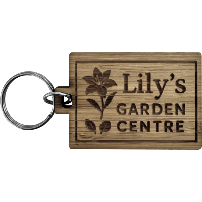 Picture of BAMBOO KEYRING (RECTANGLE SHORT) in Brown