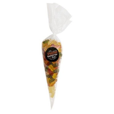 Picture of 220G SWEETS CONES with Printed Label & Filled with Haribo Gold Bears
