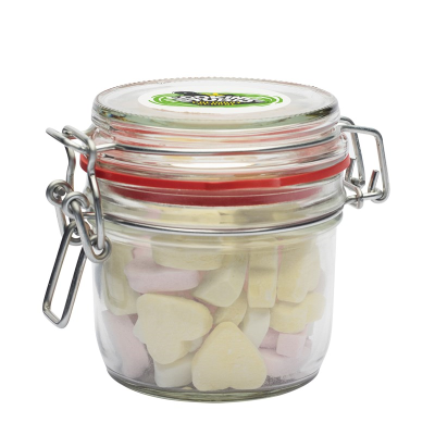 Picture of 255ML / 490G GLASS JAR FILLED with Hearts Small