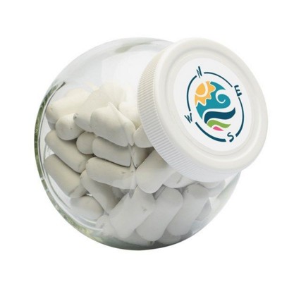 Picture of 395ML / 480G CANDY JAR with White Plastic Lid & Filled with Chalk Stick