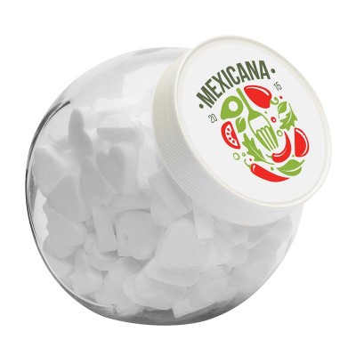 Picture of 870ML / 970G CANDY JAR FILLED with Dextrose Heart Mints