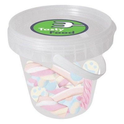 Picture of 150G PLASTIC BUCKET FILLED with Twisted Marshmallows