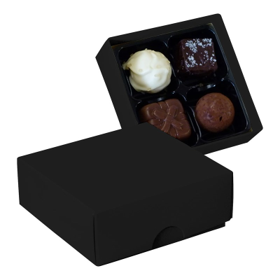 Picture of CHOCOLATE BOX with 4 Assorted Chocolate & Truffles in Black