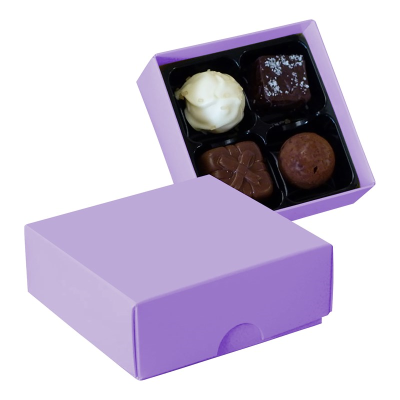 Picture of CHOCOLATE BOX with 4 Assorted Chocolate & Truffles in Violet