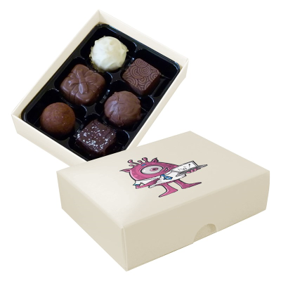 Picture of CHOCOLATE BOX with 6 Assorted Chocolate & Truffles in Cream