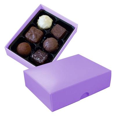 Picture of CHOCOLATE BOX with 6 Assorted Chocolate & Truffles in Violet