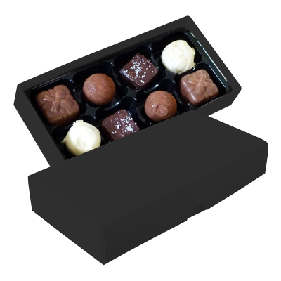 Picture of CHOCOLATE BOX with 8 Assorted Chocolate & Truffles in Black