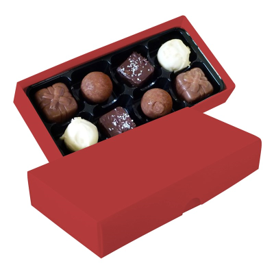 Picture of CHOCOLATE BOX with 8 Assorted Chocolate & Truffles in Red