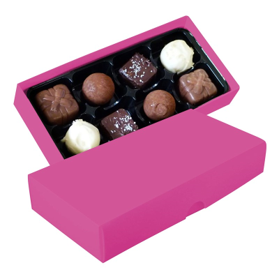 Picture of CHOCOLATE BOX with 8 Assorted Chocolate & Truffles in Pink