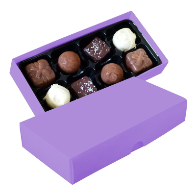 Picture of CHOCOLATE BOX with 8 Assorted Chocolate & Truffles in Violet