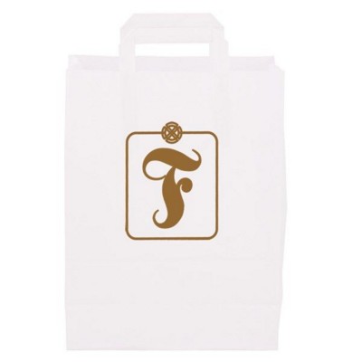 Picture of PAPER BAG, FLAT HANDLE 220 x 280 x 100 MM in White