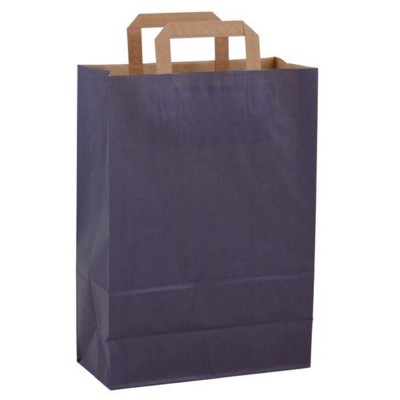 Picture of PAPER BAG, FLAT HANDLE 220 x 280 x 100 MM in Blue