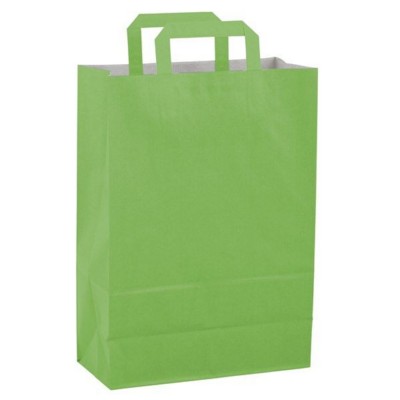 Picture of PAPER BAG, FLAT HANDLE 220 x 280 x 100 MM in Lime
