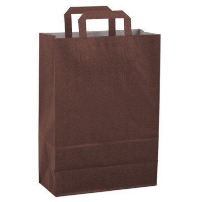 Picture of PAPER BAG, FLAT HANDLE 260 x 360 x 120 MM in Brown