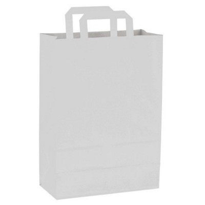 Picture of PAPER BAG, FLAT HANDLE 260 x 360 x 120 MM in Silver