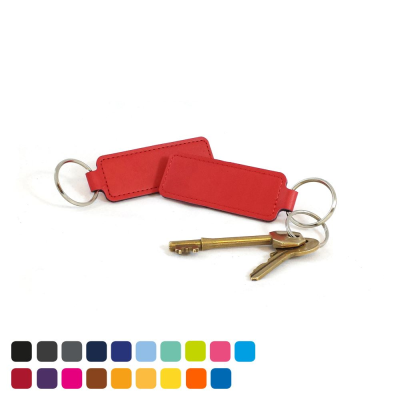 Picture of ECONOMY RECTANGULAR KEYRING FOB in Soft Touch Vegan Torino PU