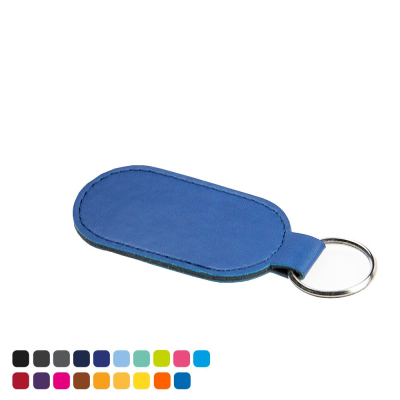 Picture of ECONOMY OVAL KEYRING FOB in Soft Touch Vegan Torino PU