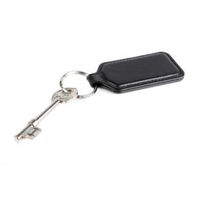 Picture of BELLUNO BLACK PU RECTANGULAR KEYRING in Black
