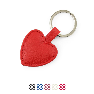 Picture of HEART SHAPE KEYRING FOB in Recycled Como, a Quality Vegan PU