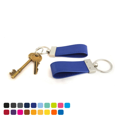 Picture of LARGE LOOP KEYRING FOB with a Swivel Split Ring in Soft Touch Vegan Torino PU