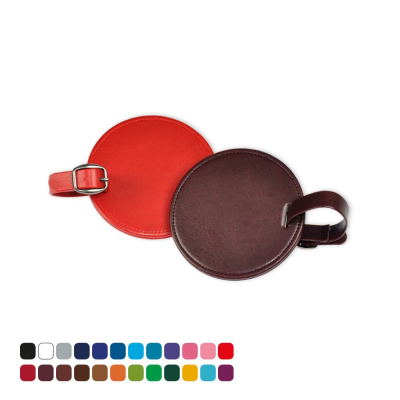 Picture of ROUND BELLUNO PU GOLF BAG TAG in Leatherette.