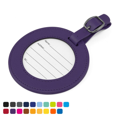 Picture of ROUND LUGGAGE TAG with Clear Transparent Window to Show Details Card
