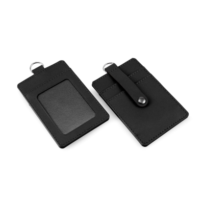 Picture of BLACK PORTO ID HOLDER with Card Pockets to the Rear to Hang on Your Lanyard
