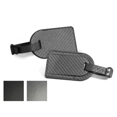 Picture of CARBON FIBRE TEXTURED PU SMALL LUGGAGE TAG with Security Flap