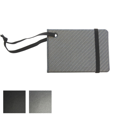 Picture of CARBON FIBRE TEXTURED PU NOTE BOOK STYLE LUGGAGE TAG