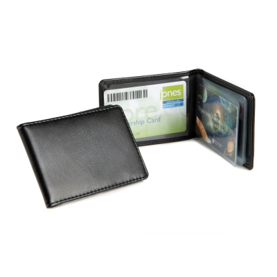 Picture of CREDIT CARD CASE FOR 6-8 CARDS, in Black Leather Look Vegan Belluno