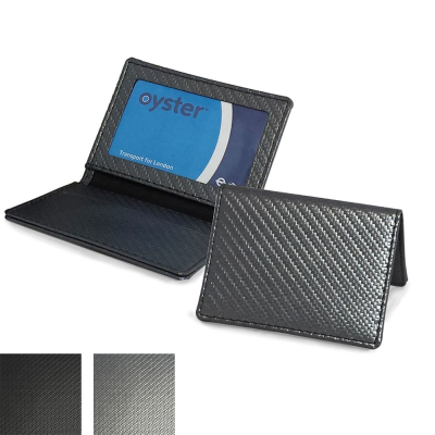 Picture of DELUXE OYSTER TRAVEL CARD CASE, in a Choice of 2 Colours in Textured Carbon Fibre Effect
