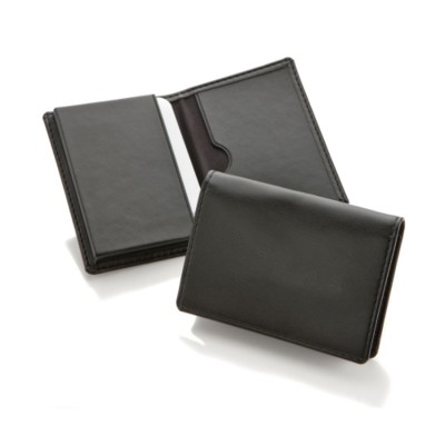 Picture of ECONOMY BUSINESS CARD DISPENSER in Black Belluno PU Leather