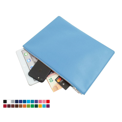 Picture of COLOURS LARGE ZIP POUCH in Belluno, a Vegan Colour Leatherette with a Subtle Grain