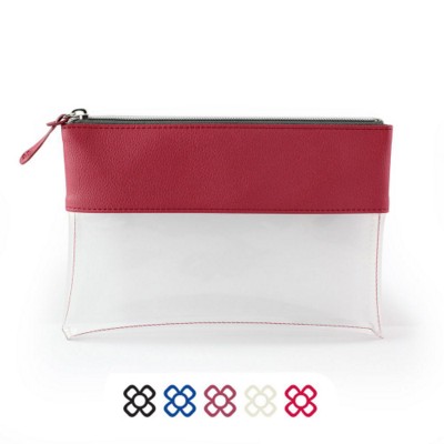 Picture of COMO CLEAR TRANSPARENT LARGE ZIP CLEAR TRANSPARENT ACCESSORY OR TRAVEL POUCH.