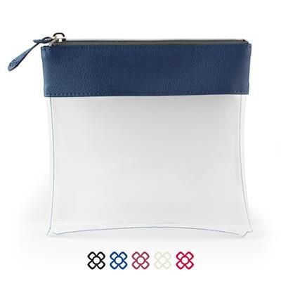 Picture of COMO CLEAR TRANSPARENT MEDIUM ZIP ACCESSORY OR TOILETRY POUCH.