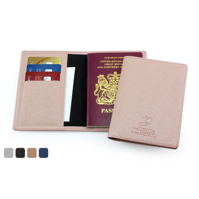 Picture of DELUXE PASSPORT WALLET in a Choice of 4 Colours in Textured Vegan Saffiano