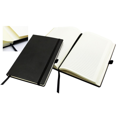 Picture of A5 CASEBOUND NOTE BOOK with a Black Elastic Strap & Pen-Loop