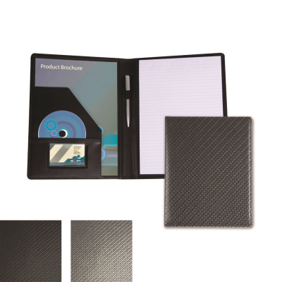 Picture of CARBON FIBRE TEXTURED PU A4 CONFERENCE FOLDER
