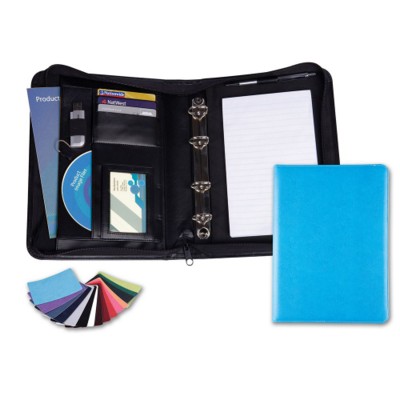 Picture of BELLUNO PU DELUXE A5 ZIP RING BINDER in Black.