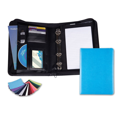 Picture of A5 DELUXE ZIP RING BINDER in Belluno, a Vegan Colour Leatherette with a Subtle Grain.