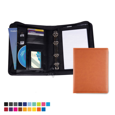 Picture of BLACK A5 DELUXE ZIP RING BINDER in Soft Touch Vegan Torino PU.