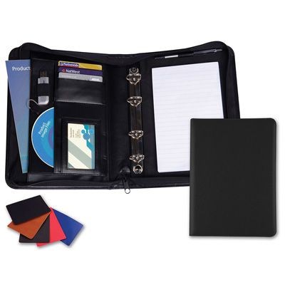 Picture of A5 DELUXE ZIP RING BINDER in Matt Lustre Velvet Touch Torino PU Leather.