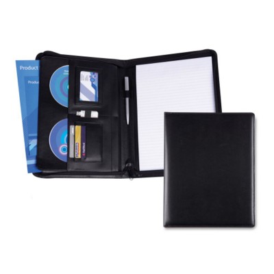 Picture of BELLUNO PU DELUXE ZIP CONFERENCE FOLDER in Black.