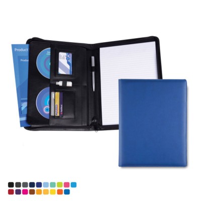 Picture of TORINO A4 DELUXE ZIP CONFERENCE FOLDER in Matt Lustre Velvet Touch Torino PU Leather.