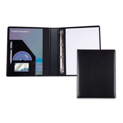 Picture of BELLUNO PU LEATHER A4 RING BINDER in Black.