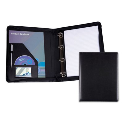 Picture of BELLUNO PU ZIP RING BINDER in Black