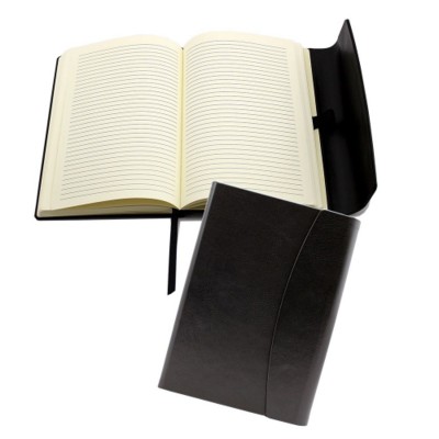 Picture of A5 MAGNET NOTE BOOK in Black, Finished in Leather Look PU